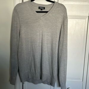 Grey men's express v neck sweatshirt